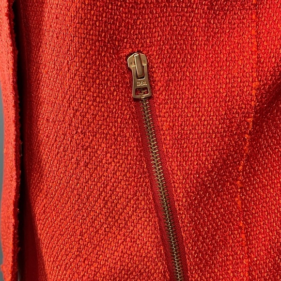 Club Monaco Tweed Snap Front Blazer Jacket Orange Size 6 - Picture 9 of 11